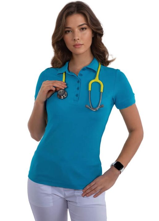 Zdravotnícke oblečenie - Tričká - Zdravotnícka polokošeľa - tyrkysová | medical-uniforms