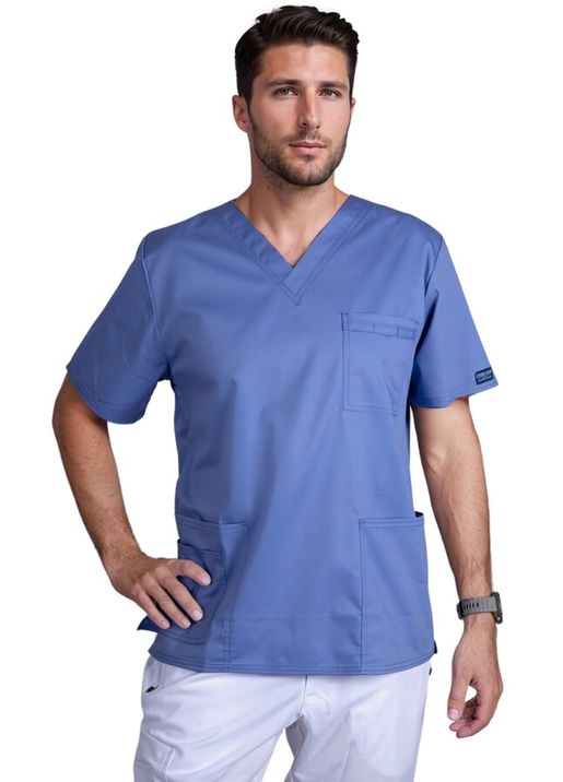 Zdravotnícke oblečenie - Blúzky - Pánska zdravotnícka blúza nebeská modrá | medical-uniforms